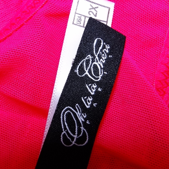 Oh La La Cheri Plus Size 2X Thong Hot Pink - Picture 3 of 5